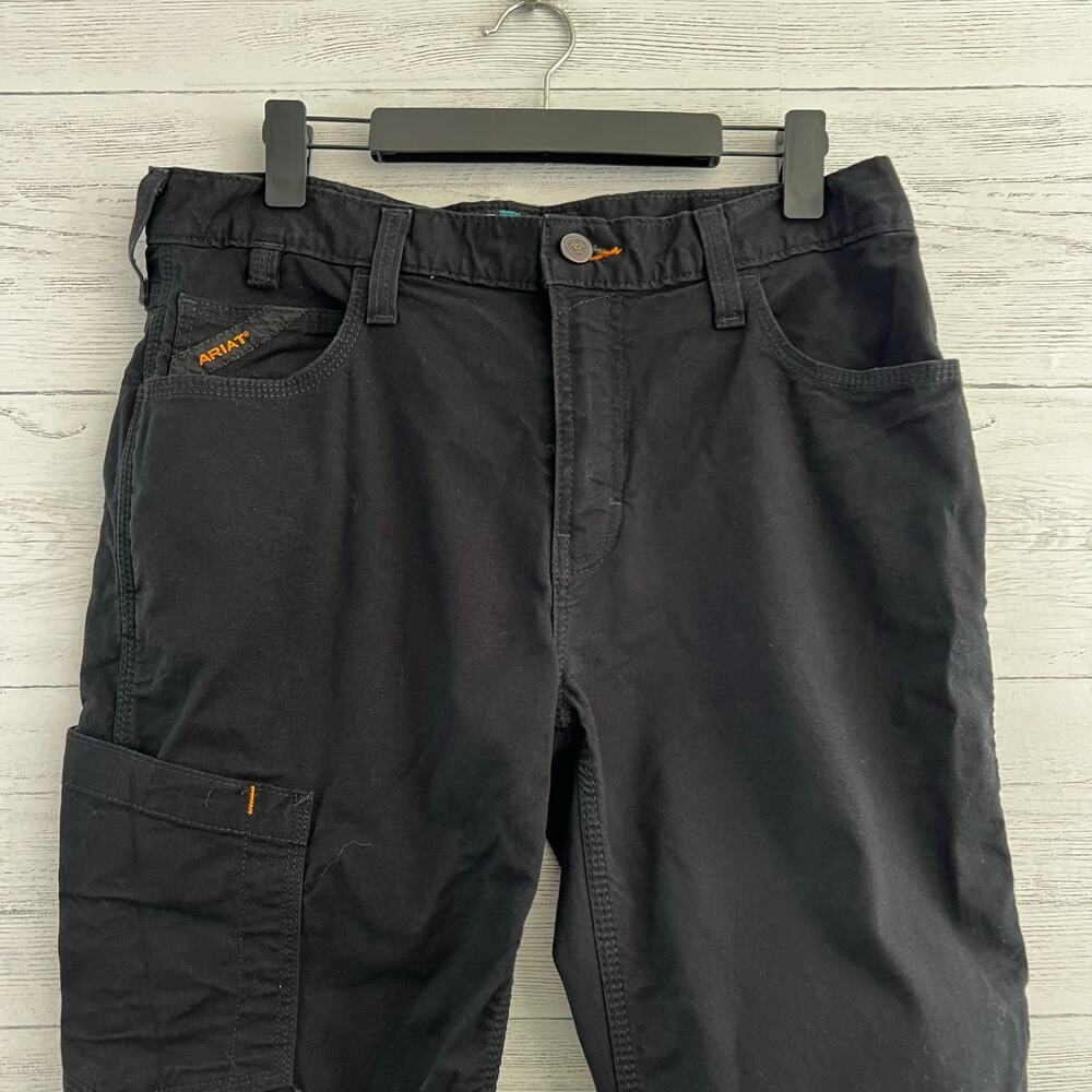 Ariat Black Rebar M7 Slim Straight Leg Pants Size 34/30 Workwear Utility - Picture 4 of 8